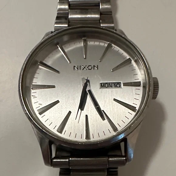 Nixon Never Be Late Sentry Watch with Stainless Steel Band - Picture 2 of 6
